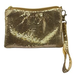 Charming Charlie RSVP Gold Mesh Wristlet Liquid Gold Chainmail